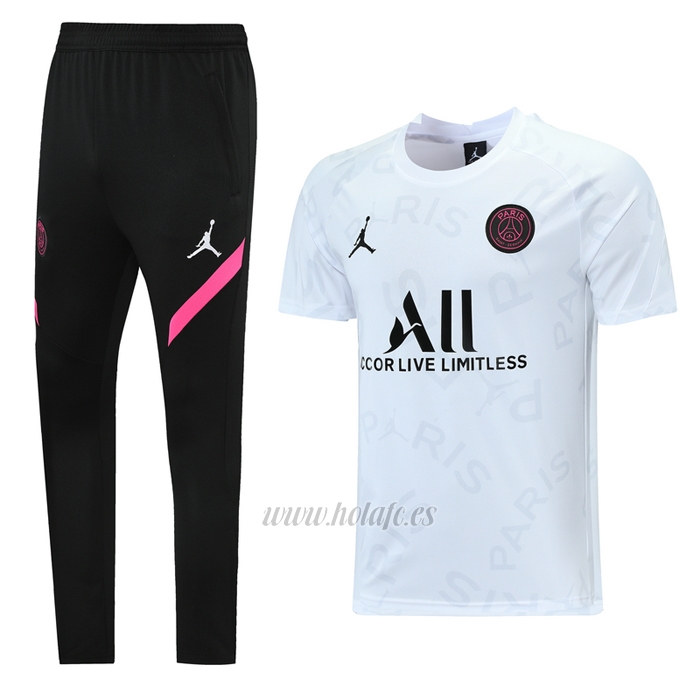 Chandal del Paris Saint-Germain Jordan Manga Corta 2021 Blanco